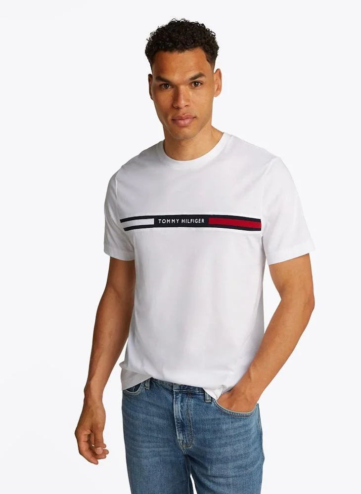 TOMMY HILFIGER Logo Embroidery Insert Jersey T-Shirt